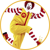 Mascote da marca McDonalds - Agncia Tngelo